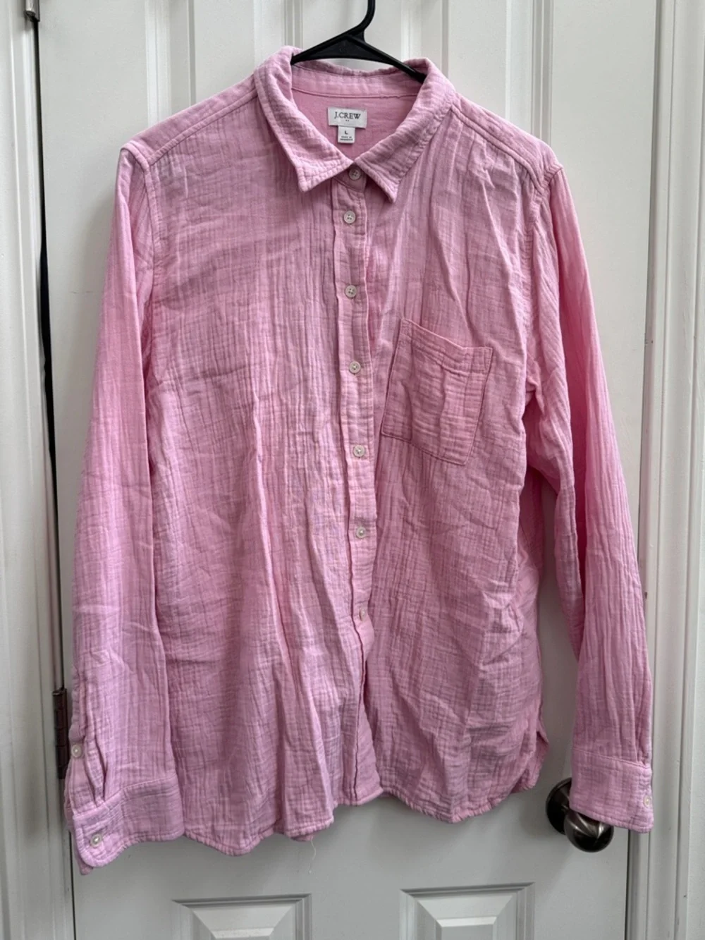 J. Crew Women’s Light Pink Long-Sleeve Button-Down Shirt